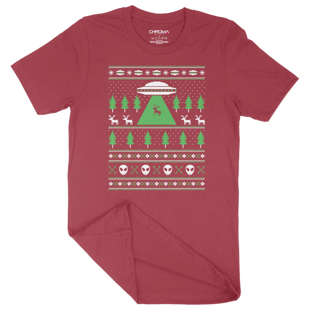 Alien UFO Reindeer Stitch | Unisex Christmas T-Shirt Chroma Clothing
