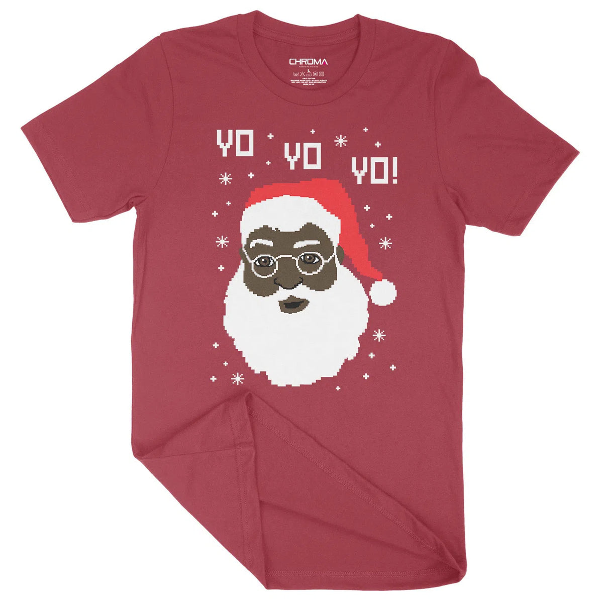 Yo Yo Yo Black Santa Festive Fun | Unisex Christmas T-Shirt Chroma Clothing