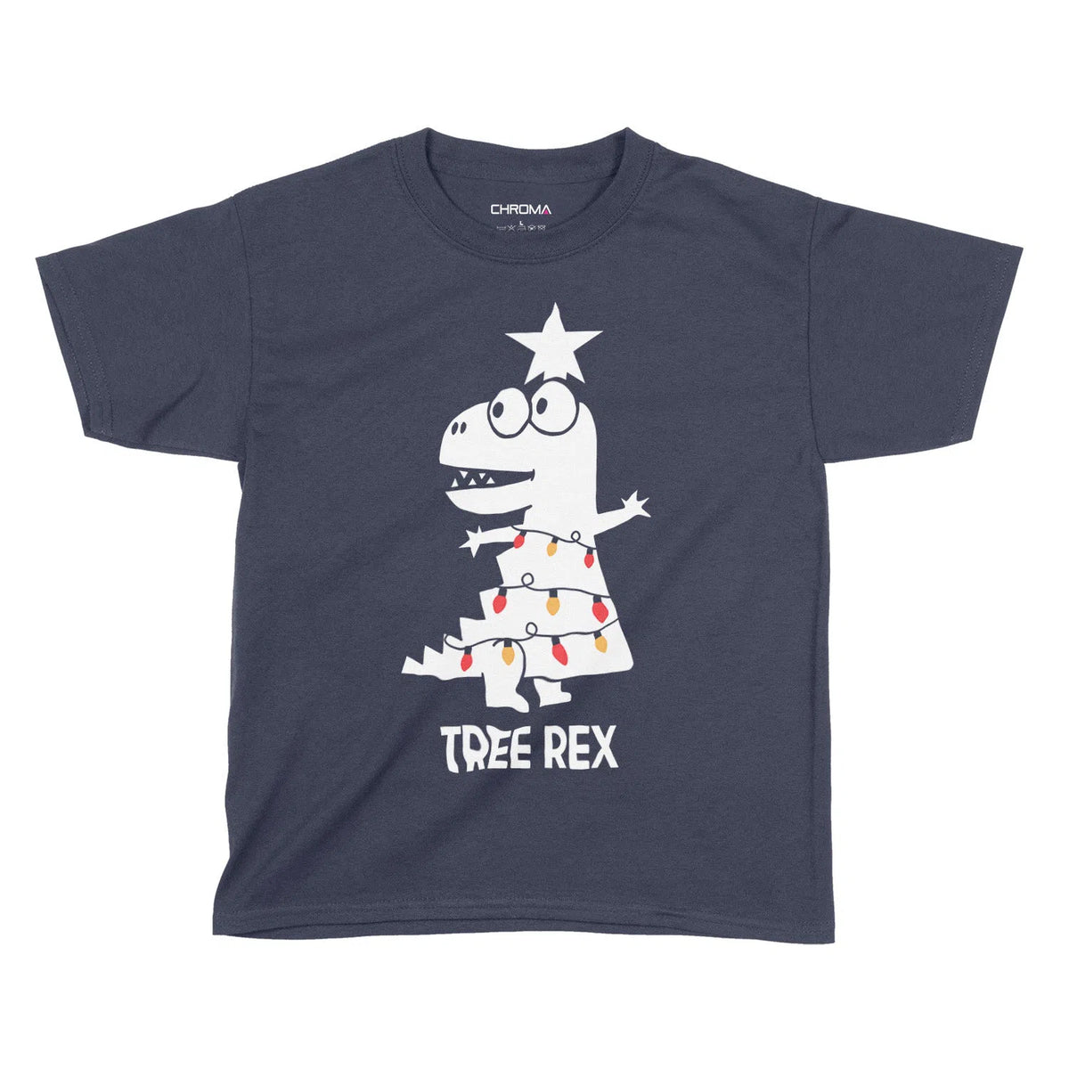 Tree Rex Festive Fun Shirt | Kids Christmas T-Shirt Chroma Clothing