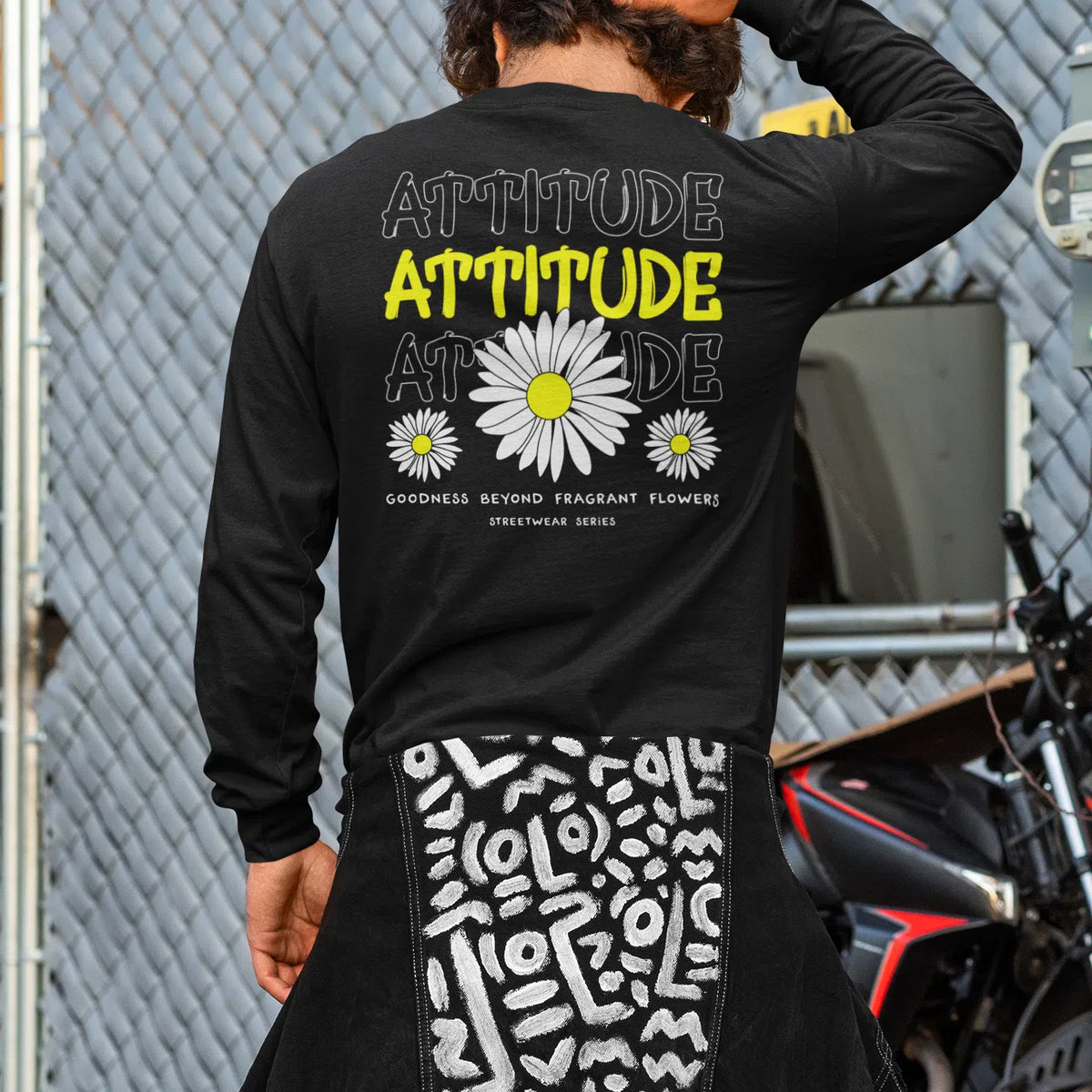 Attitude | Dual Print | Long-Sleeve T-Shirt | Premium Quality Streetwe Chroma Clothing