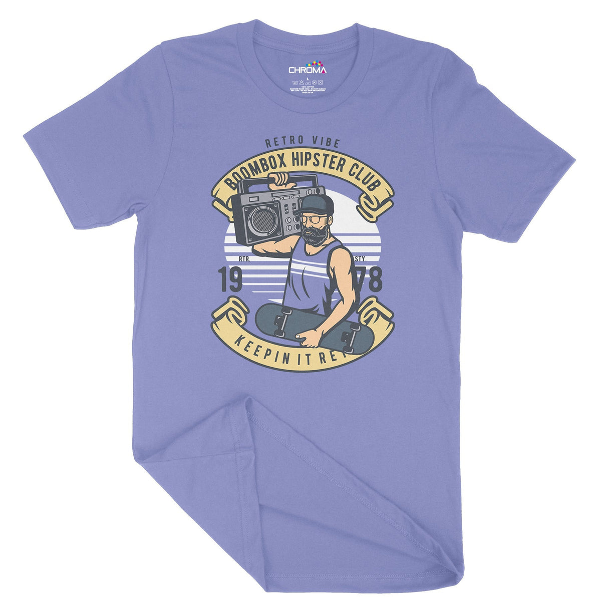 Boombox Hipster Club | Vintage Adult T-Shirt | Classic Vintage Clothin Chroma Clothing
