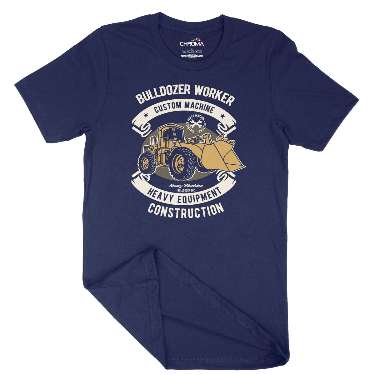 Bulldozer Construction | Vintage Adult T-Shirt | Classic Vintage Cloth Chroma Clothing