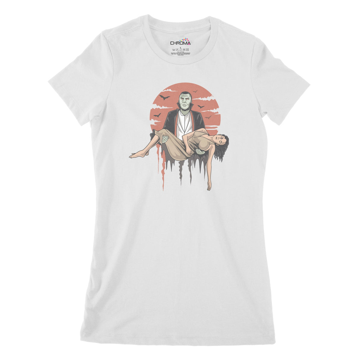 Classic Dracula Women's Classic Fitted T-Shirt | Premium Halloween Clo Chroma Clothing