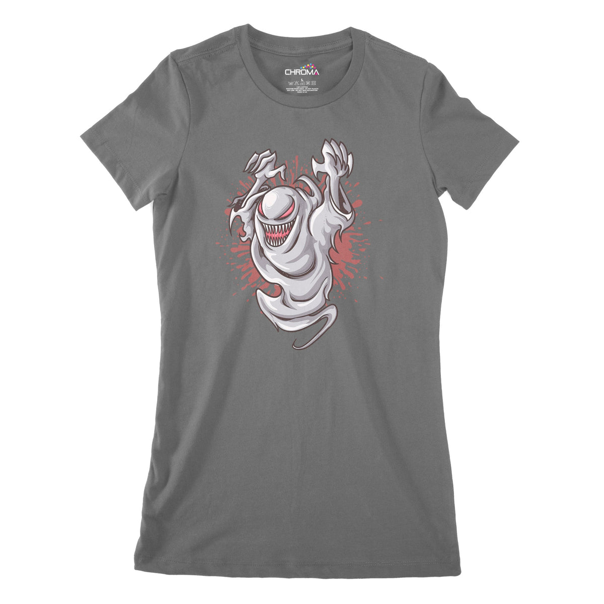 Classic Ghost Women's Classic Fitted T-Shirt | Premium Halloween Cloth Chroma Clothing
