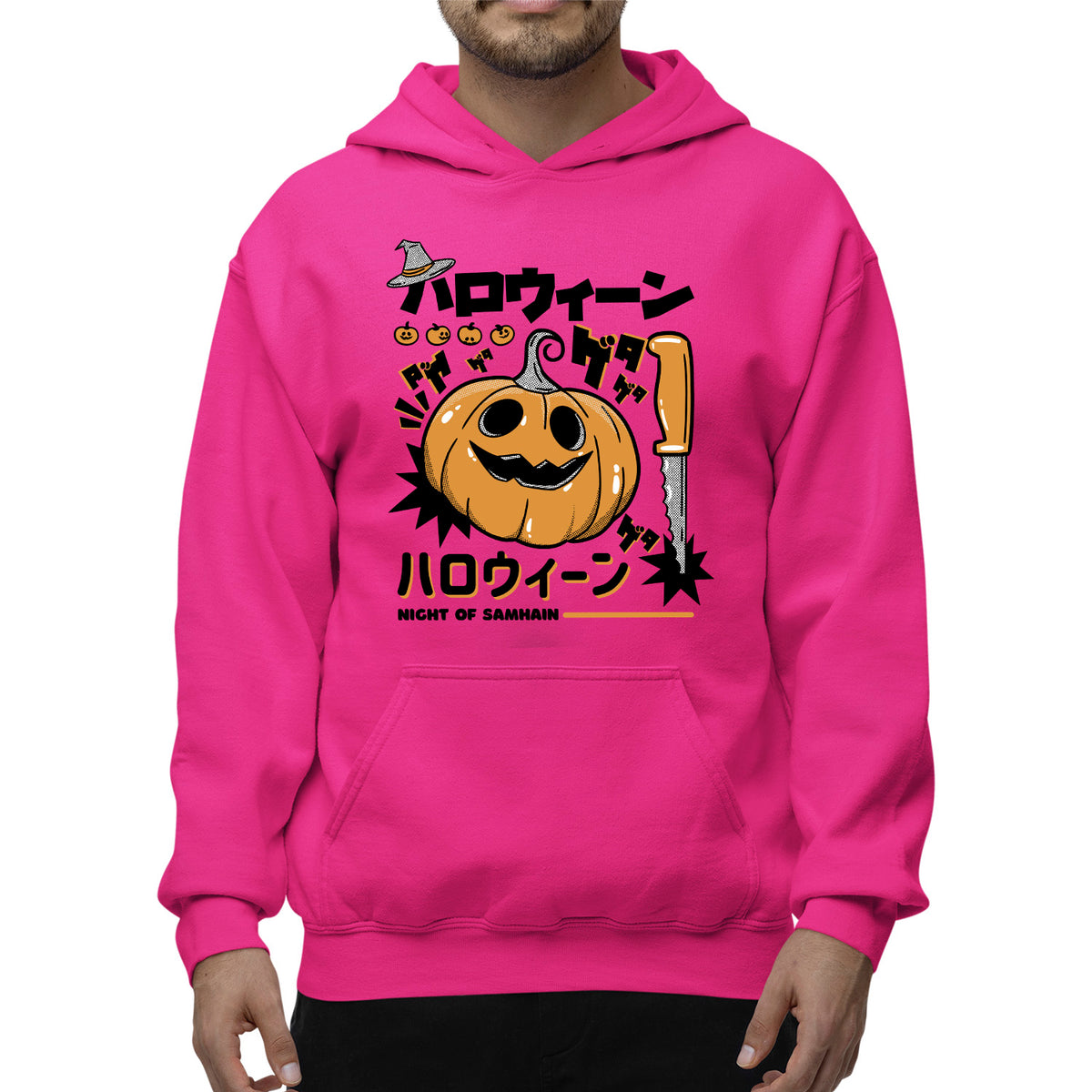 Anime Pumpkin Adult Pullover Hoodie | Premium Halloween Clothing