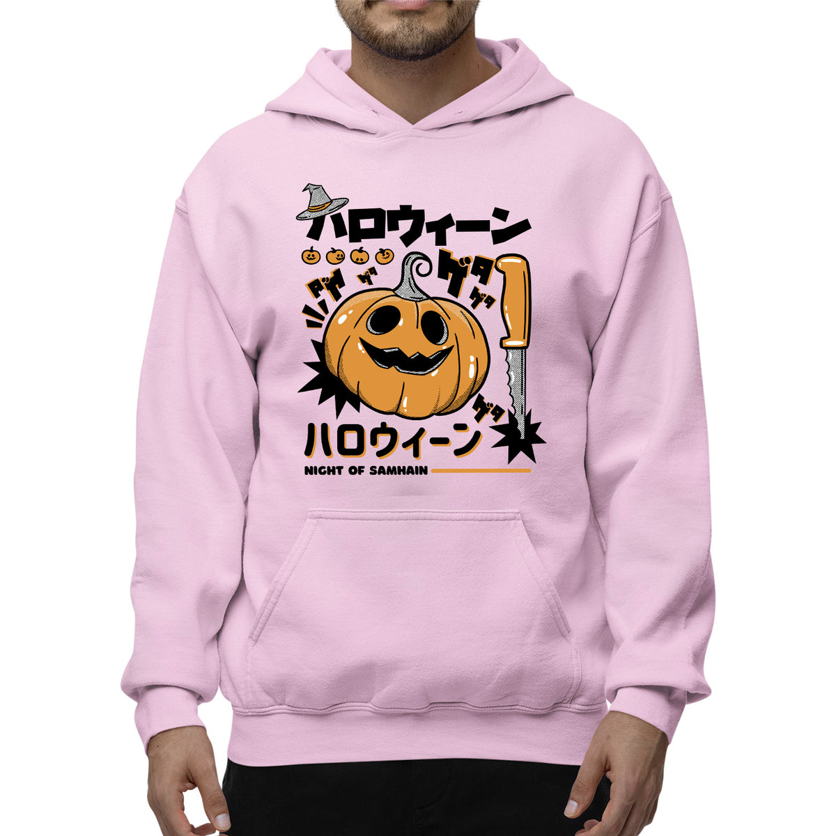 Anime Pumpkin Adult Pullover Hoodie | Premium Halloween Clothing