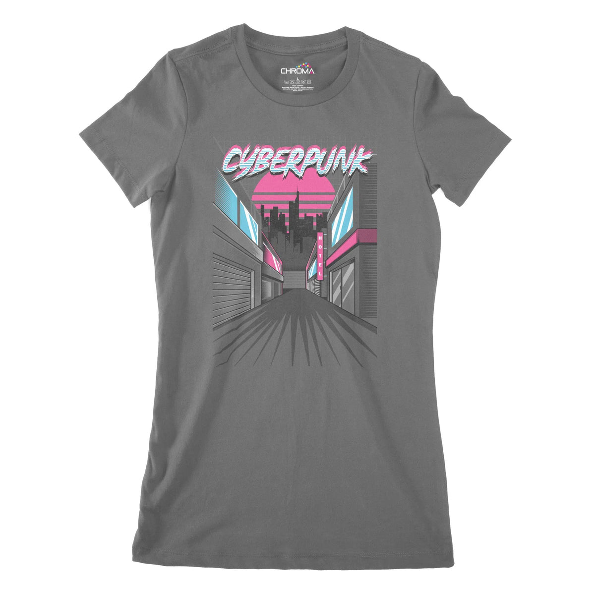 Cyberpunk City Women's Classic Fitted T-Shirt | Premium Quality Street Chroma Clothing