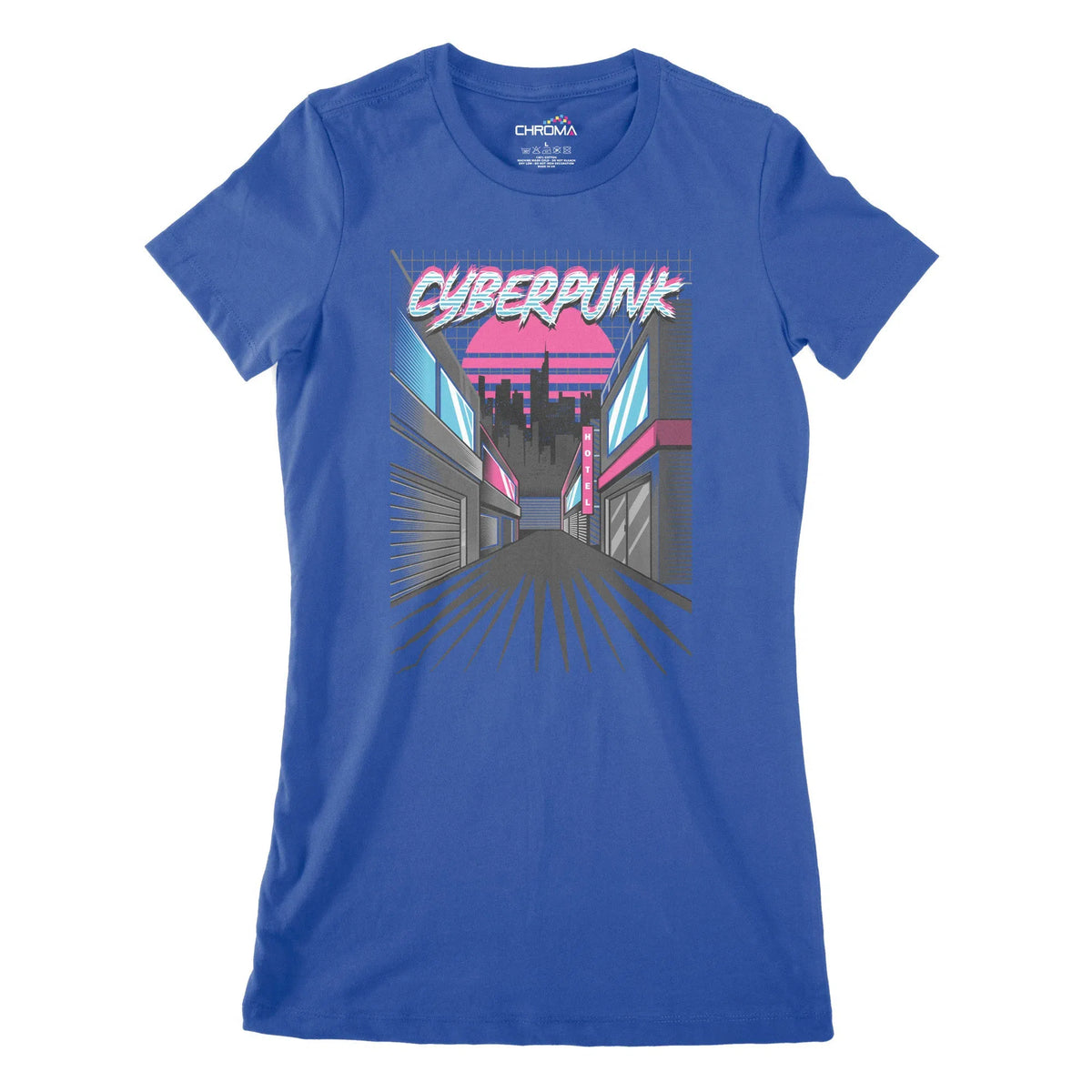 Cyberpunk City Women's Classic Fitted T-Shirt | Premium Quality Street Chroma Clothing