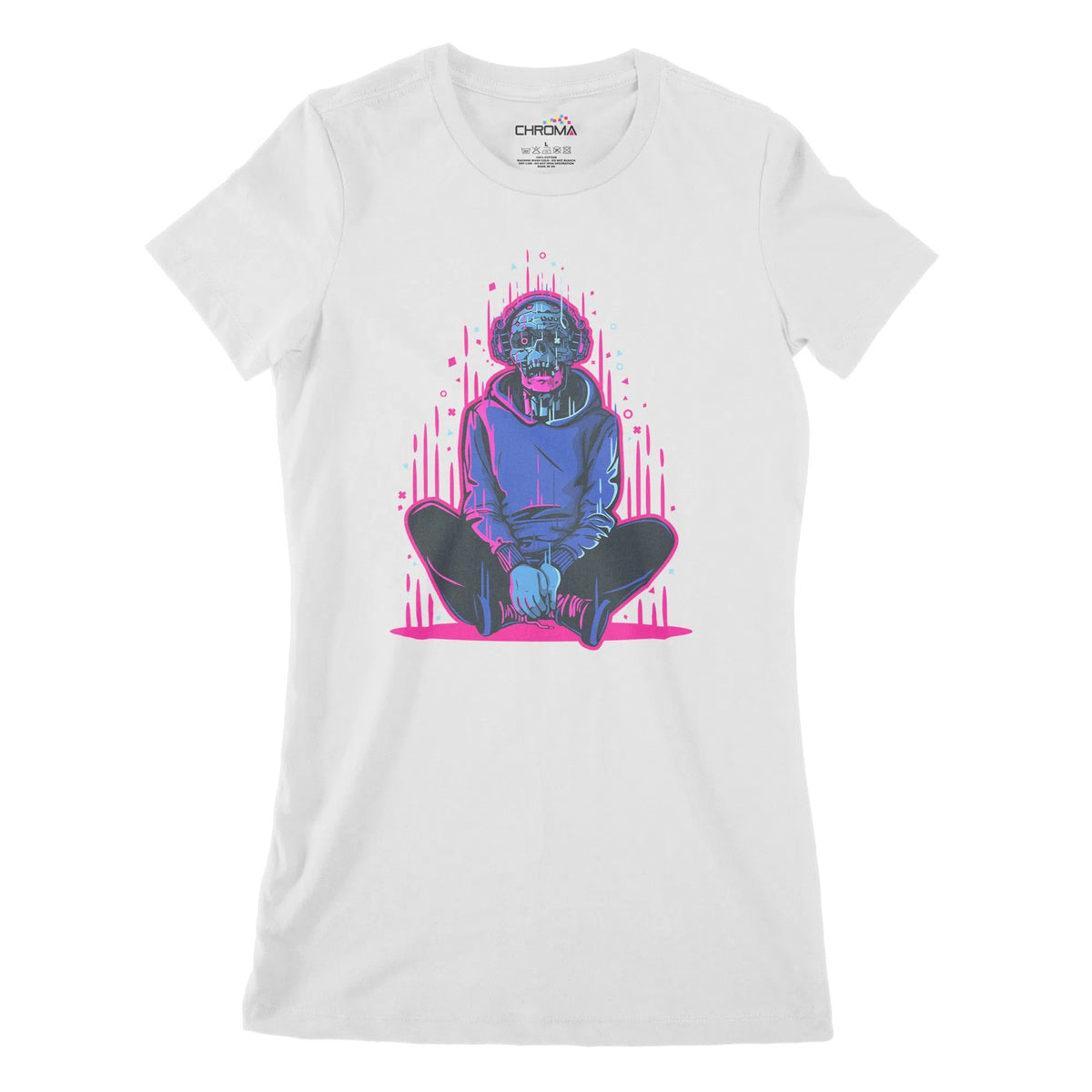 Cyborg Meditation Cyberpunk Women's Classic Fitted T-Shirt | Premium Q Chroma Clothing