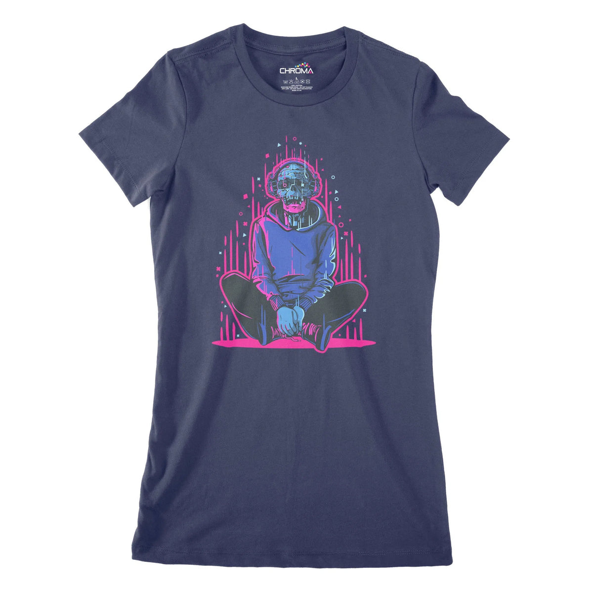 Cyborg Meditation Cyberpunk Women's Classic Fitted T-Shirt | Premium Q Chroma Clothing