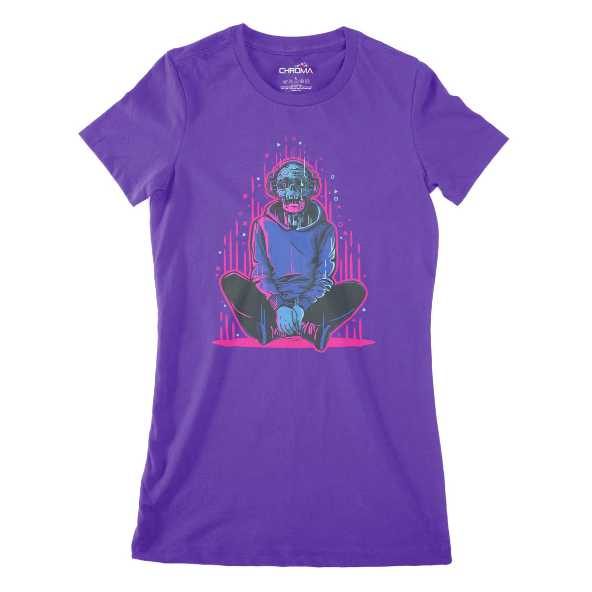 Cyborg Meditation Cyberpunk Women's Classic Fitted T-Shirt | Premium Q Chroma Clothing
