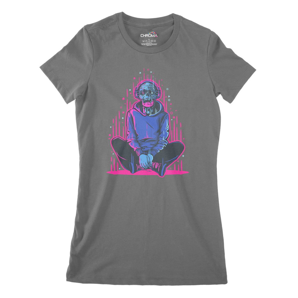 Cyborg Meditation Cyberpunk Women's Classic Fitted T-Shirt | Premium Q Chroma Clothing