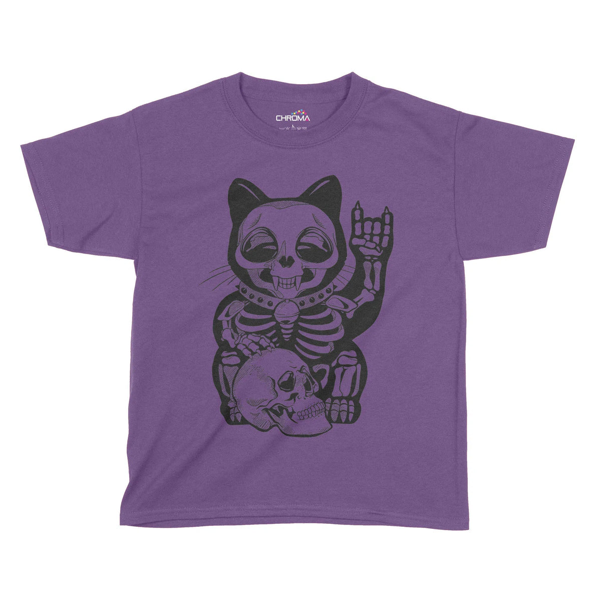 Demon Kitten Halloween Kids T-Shirt | Premium Halloween Clothing Chroma Clothing