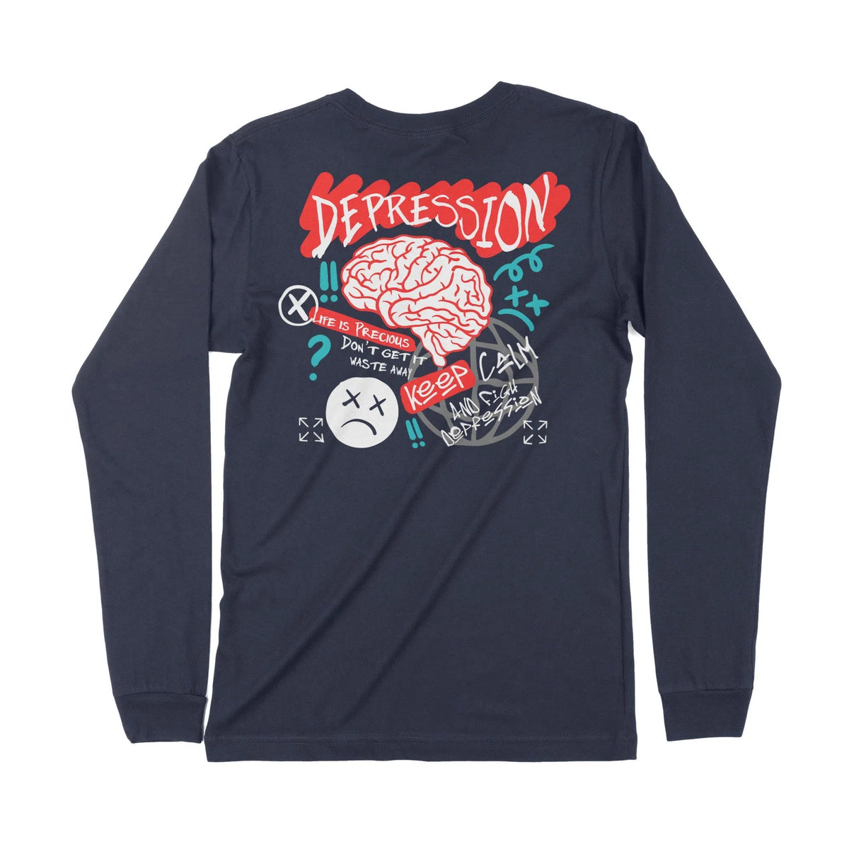 Depression | Dual Print | Long-Sleeve T-Shirt | Premium Quality Street Chroma Clothing