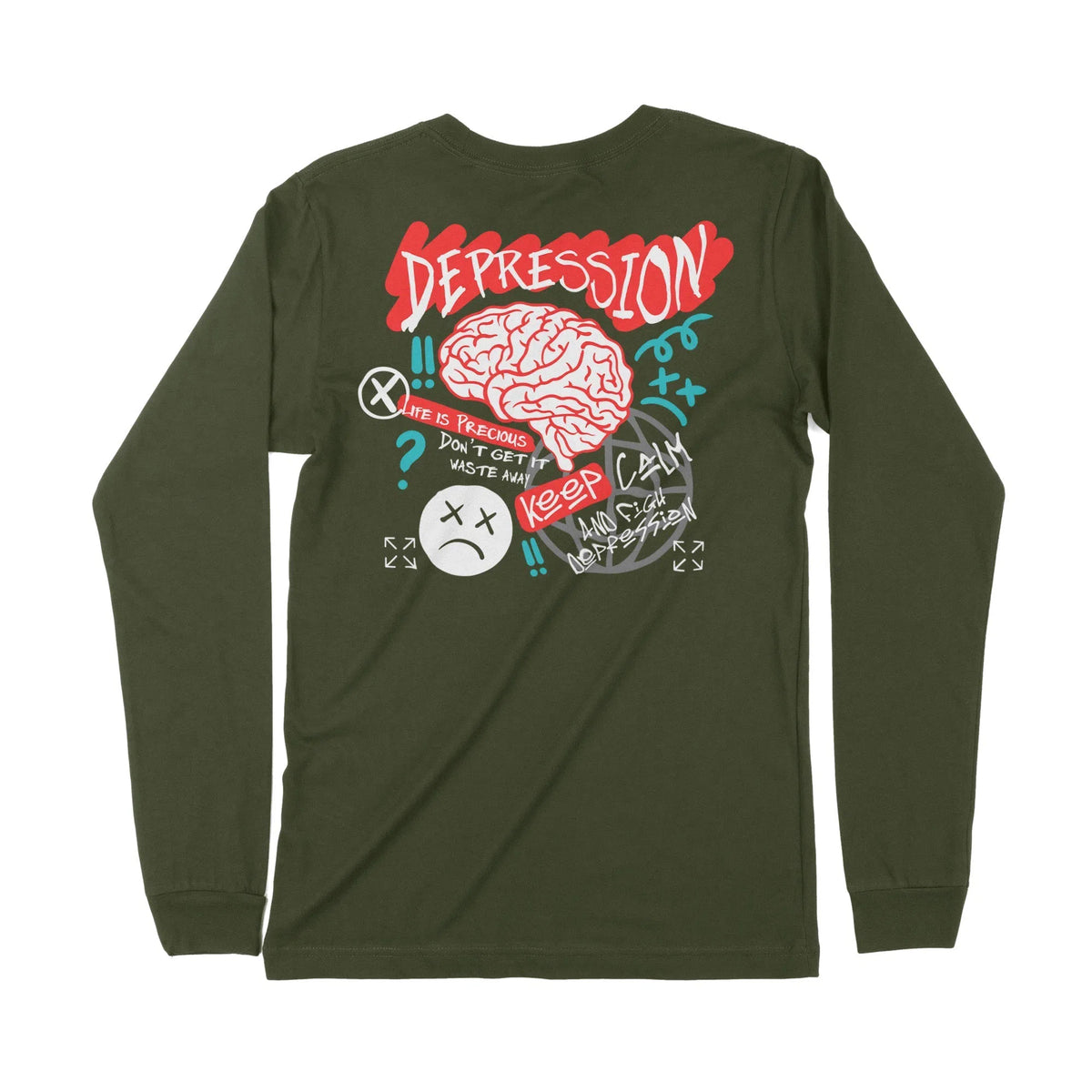 Depression | Dual Print | Long-Sleeve T-Shirt | Premium Quality Street Chroma Clothing