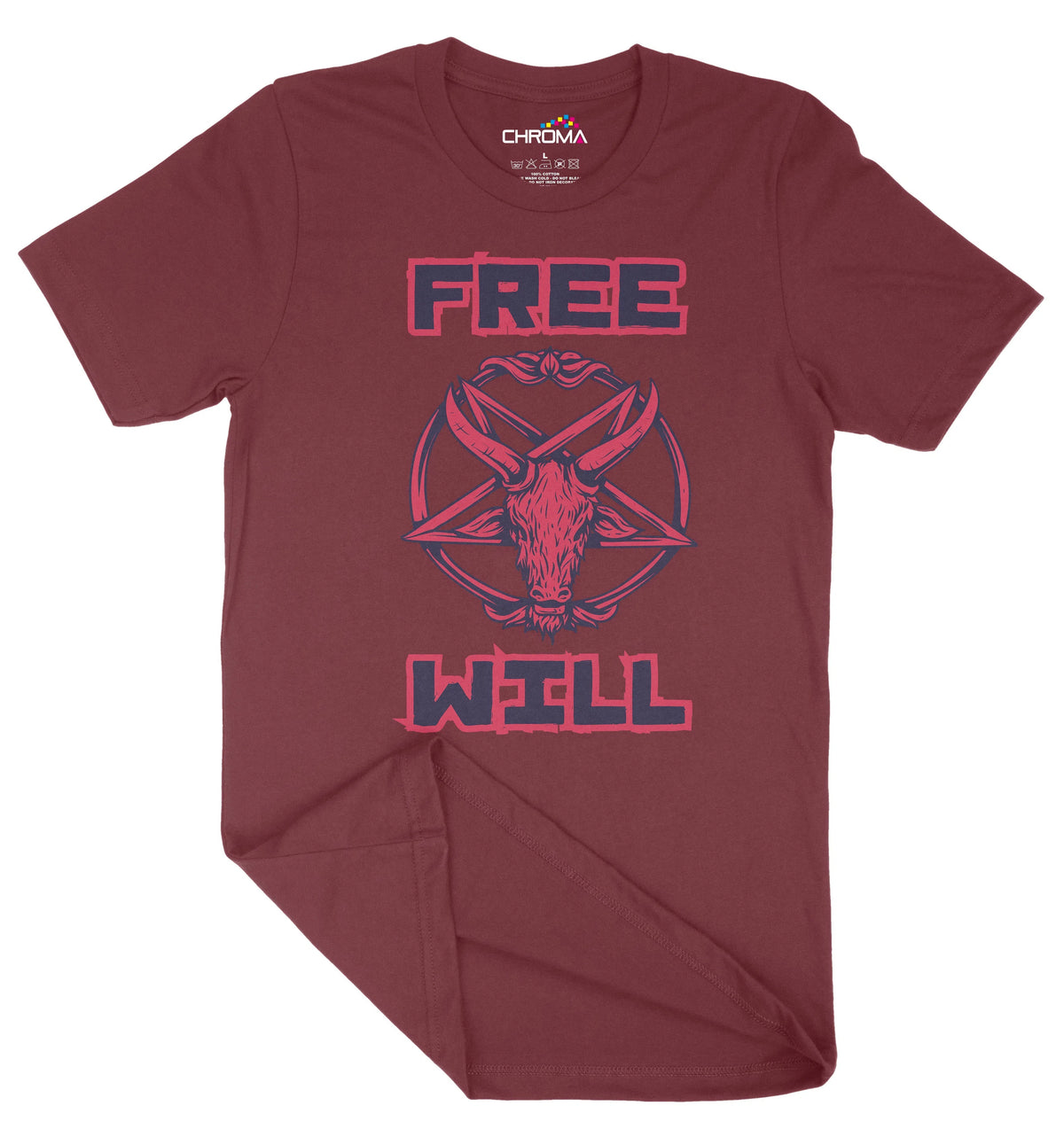 Free Will Pentagram Unisex Adult T-Shirt | Premium Quality Streetwear Chroma Clothing