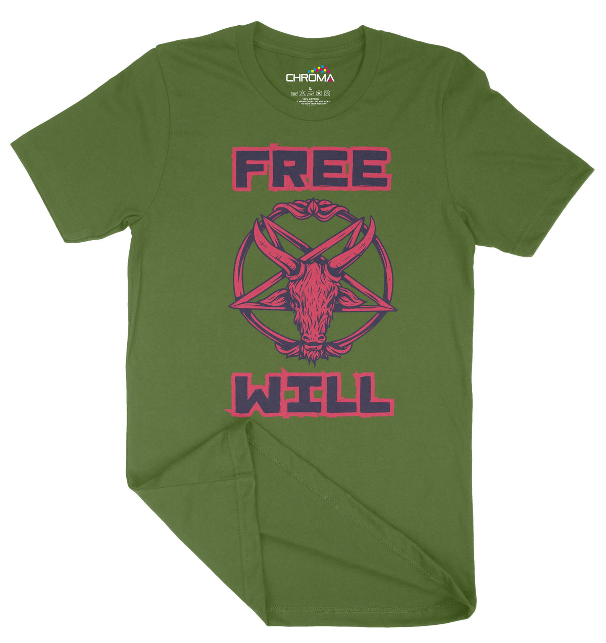 Free Will Pentagram Unisex Adult T-Shirt | Premium Quality Streetwear Chroma Clothing