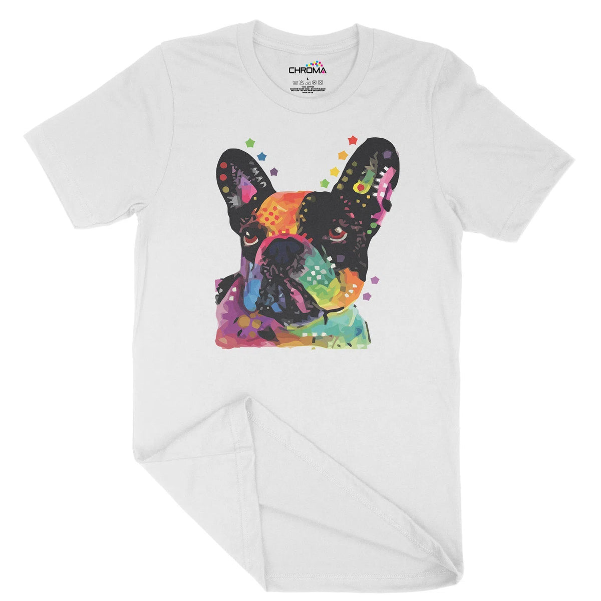 Funky Neon Pug Dog Unisex Adult T-Shirt Chroma Clothing