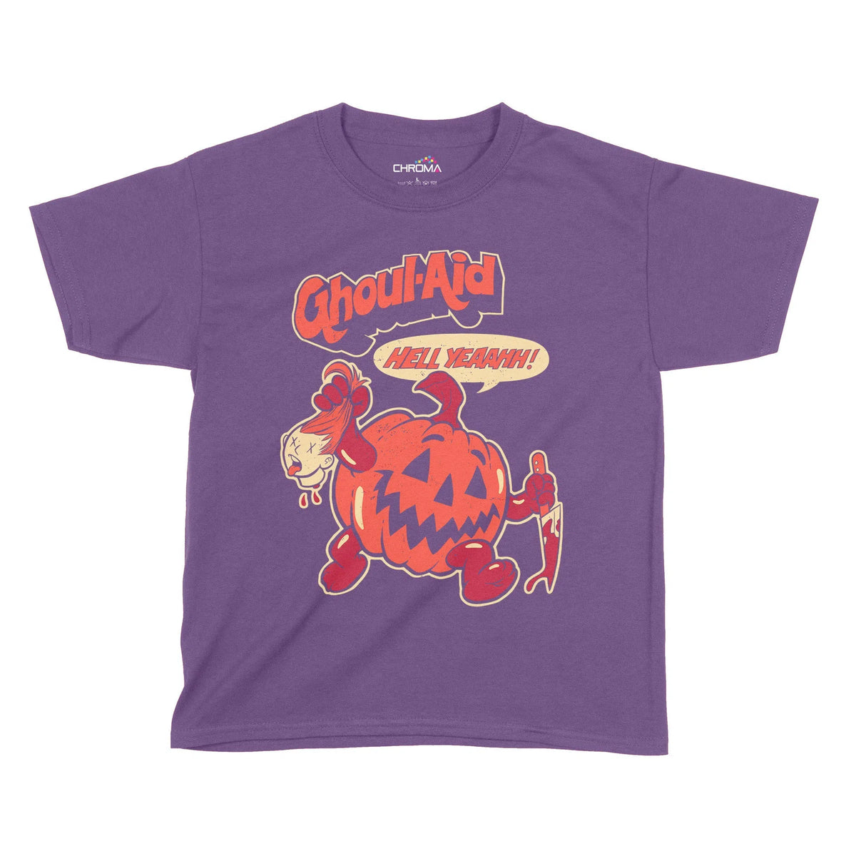 Ghoul-Aid Pumpkin Halloween Kids T-Shirt | Premium Halloween Clothing Chroma Clothing
