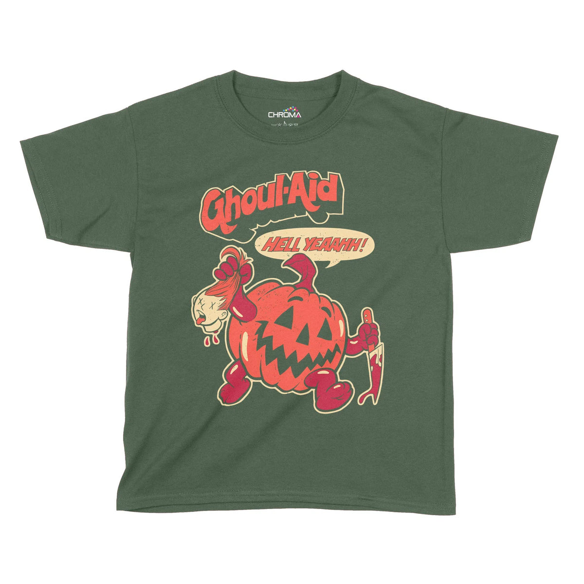 Ghoul-Aid Pumpkin Halloween Kids T-Shirt | Premium Halloween Clothing Chroma Clothing