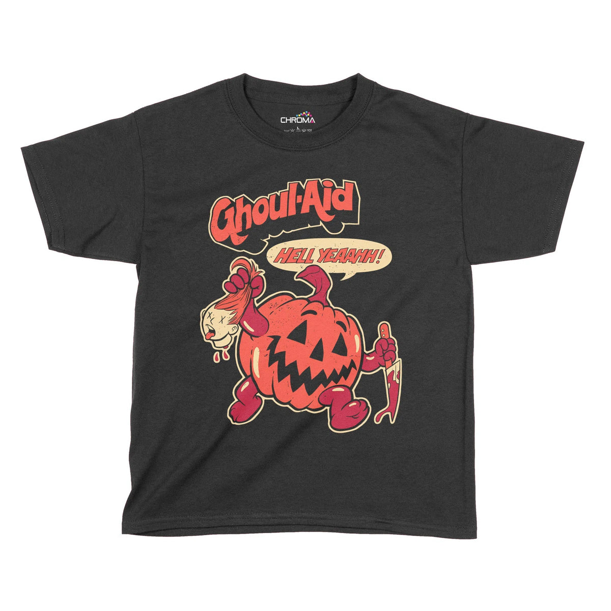 Ghoul-Aid Pumpkin Halloween Kids T-Shirt | Premium Halloween Clothing Chroma Clothing