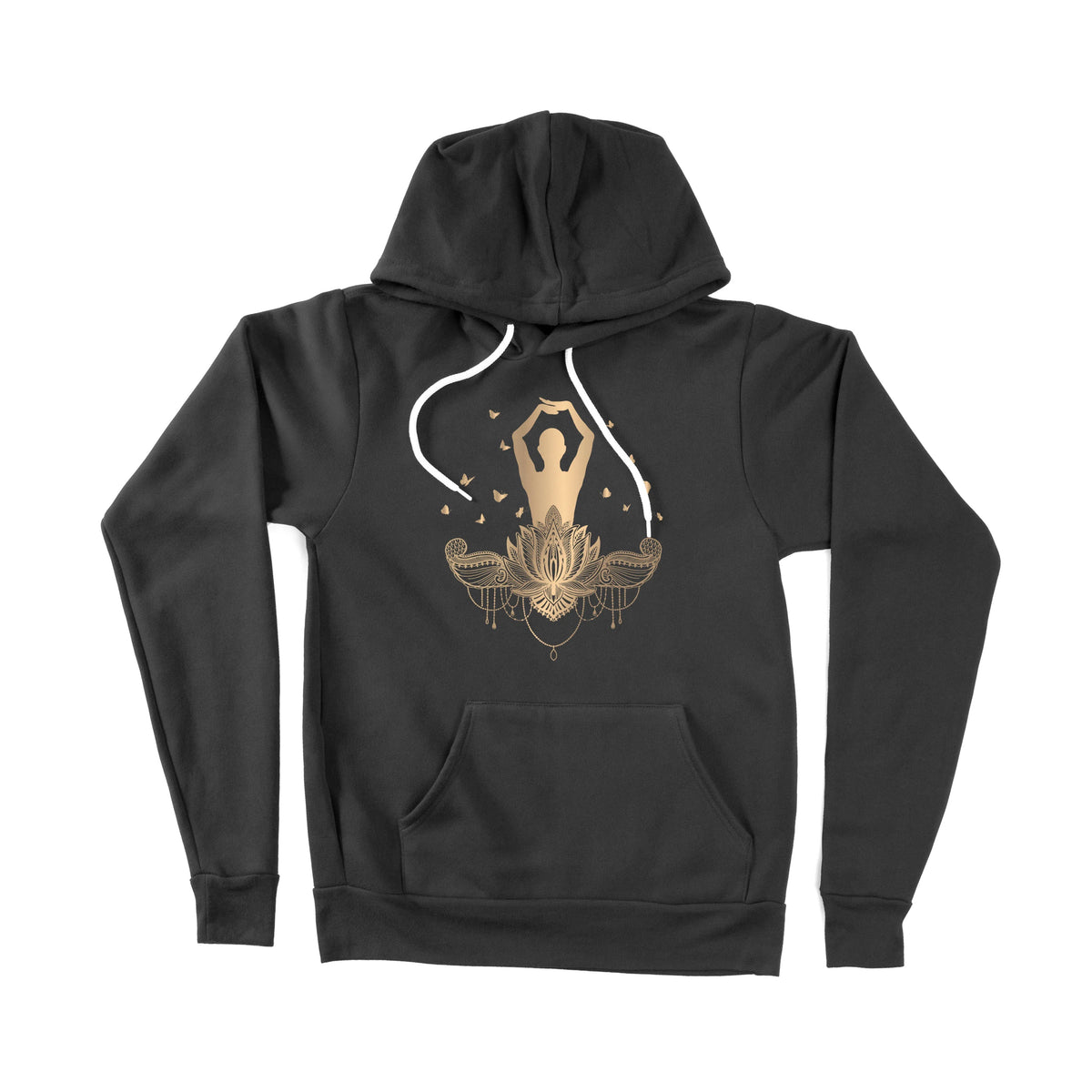 Gold Yoga Prayer Unisex Adult Pullover Hoodie Chroma Clothing