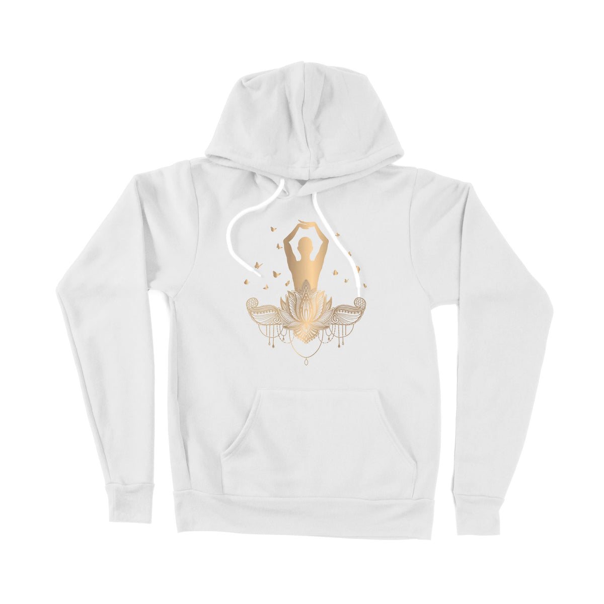 Gold Yoga Prayer Unisex Adult Pullover Hoodie Chroma Clothing