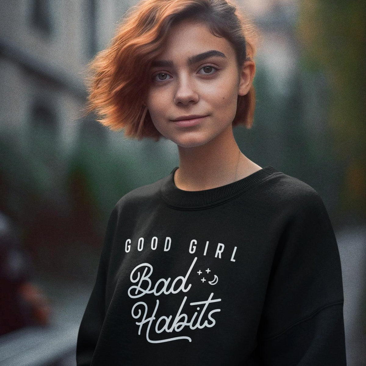 Good Girl Bad Habits Unisex Adult Sweatshirt | Premium Halloween Clothing-Adult Sweatshirt-Chroma Clothing