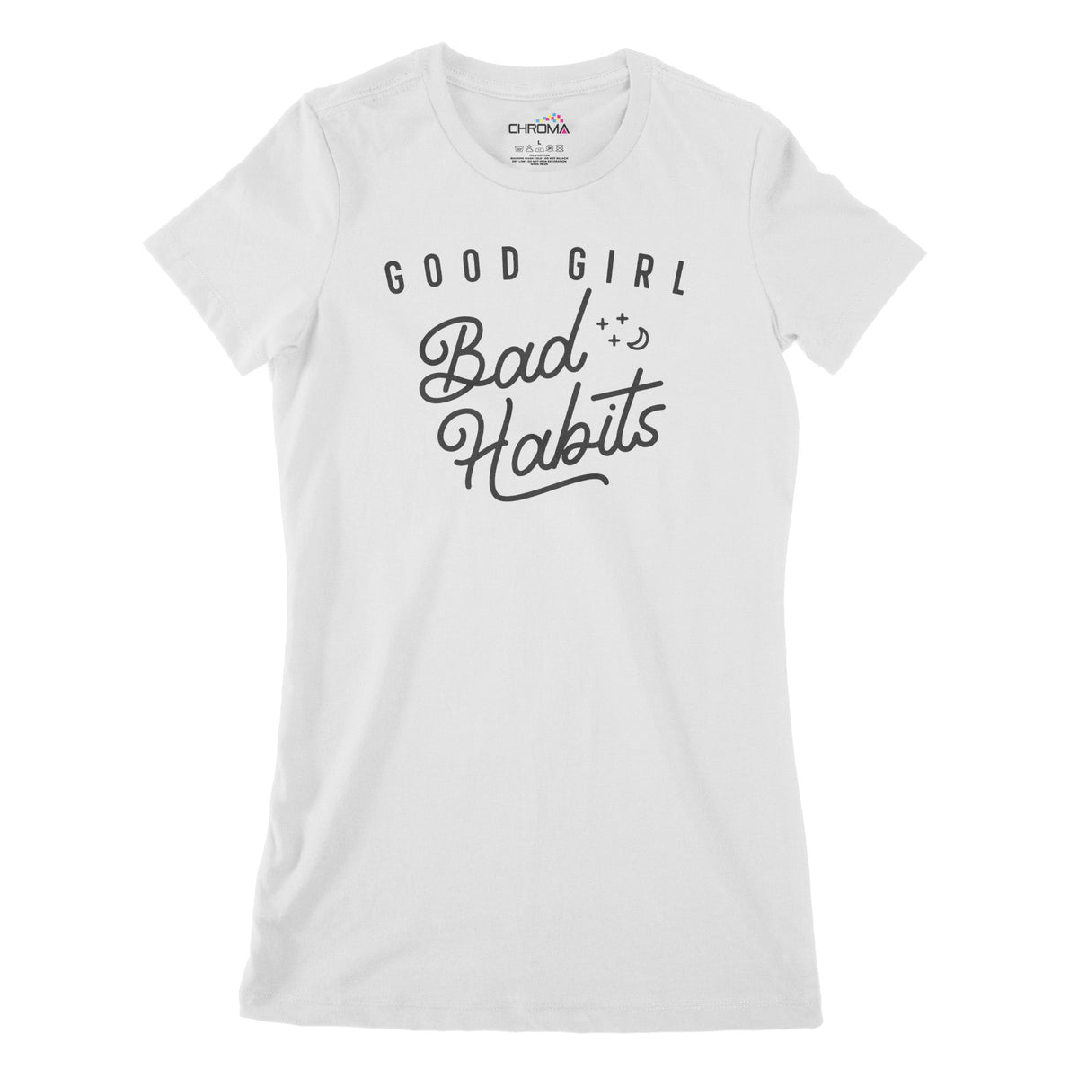 Good Girl Bad Habits Women's Classic Fitted T-Shirt | Premium Hallowee Chroma Clothing