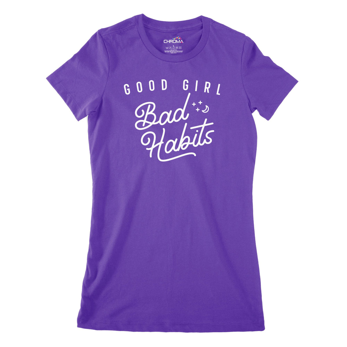 Good Girl Bad Habits Women's Classic Fitted T-Shirt | Premium Hallowee Chroma Clothing