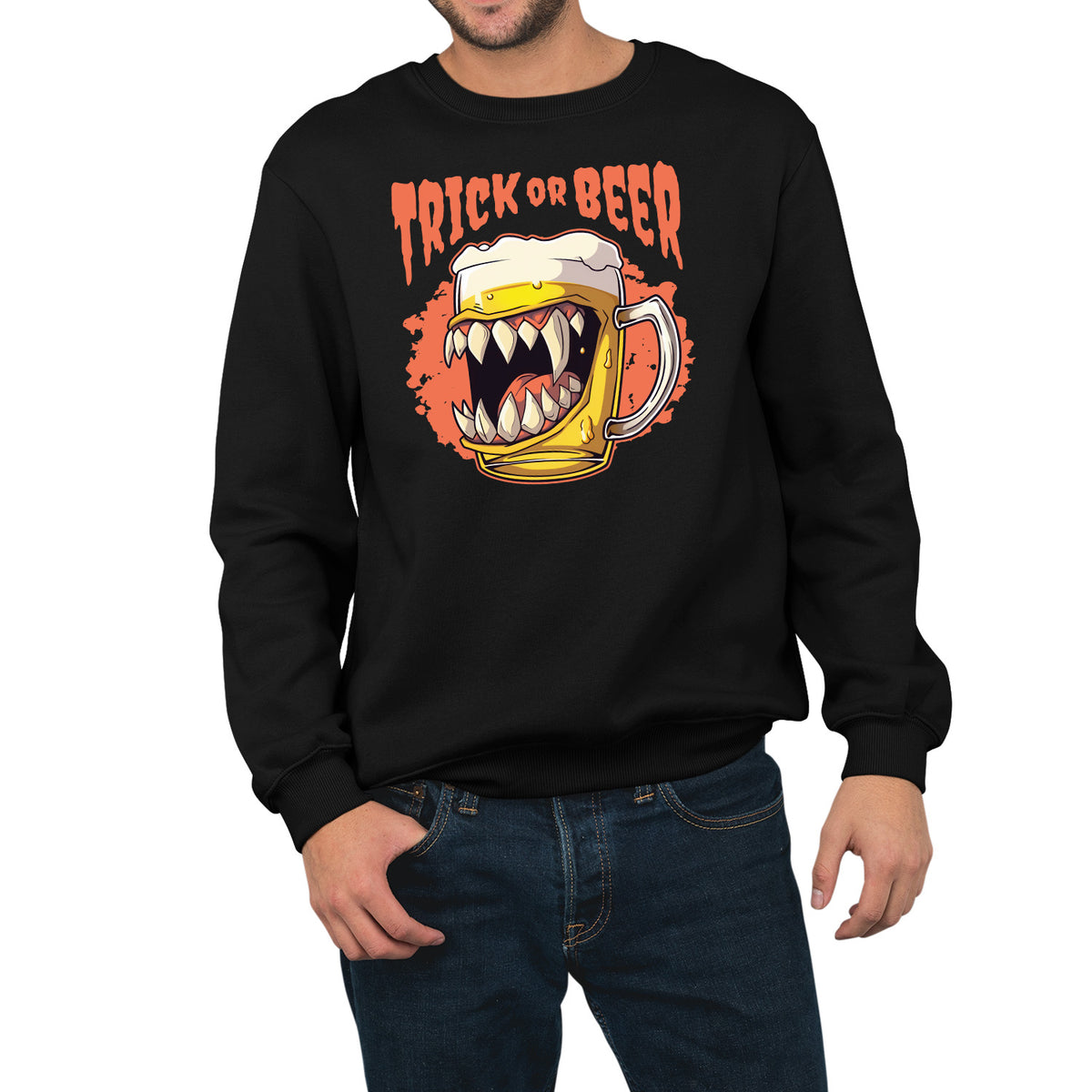 Trick Or Beer | Unisex Adult Sweatshirt | Premium Halloween Clothing