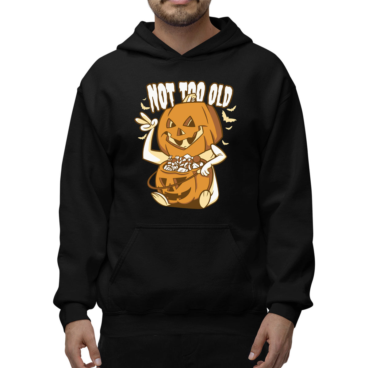 Not Too Old Pumpkin Unisex Adult Pullover Hoodie | Premium Halloween Clothing