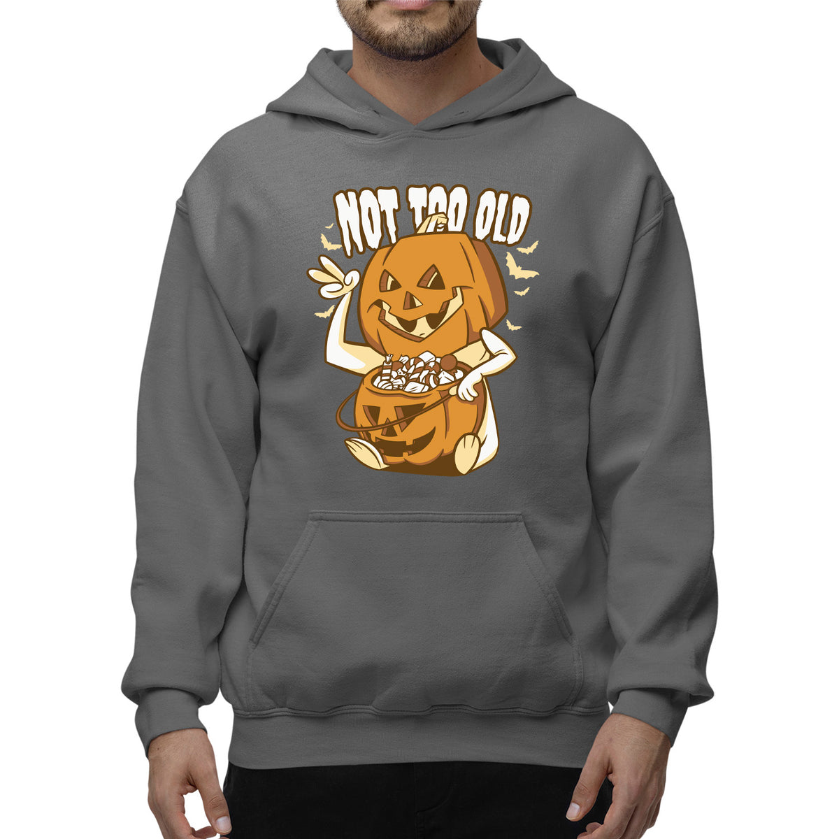 Not Too Old Pumpkin Unisex Adult Pullover Hoodie | Premium Halloween Clothing
