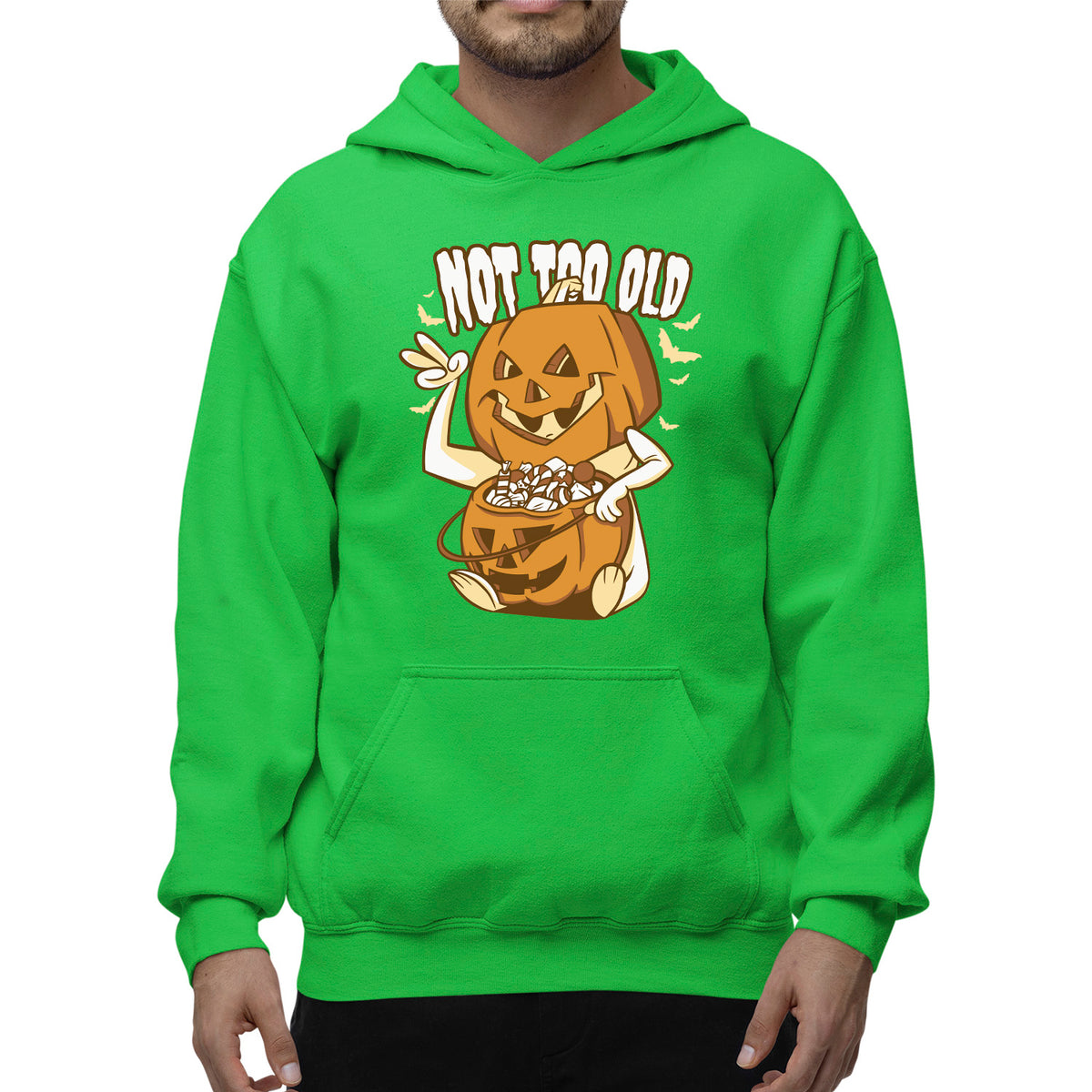 Not Too Old Pumpkin Unisex Adult Pullover Hoodie | Premium Halloween Clothing