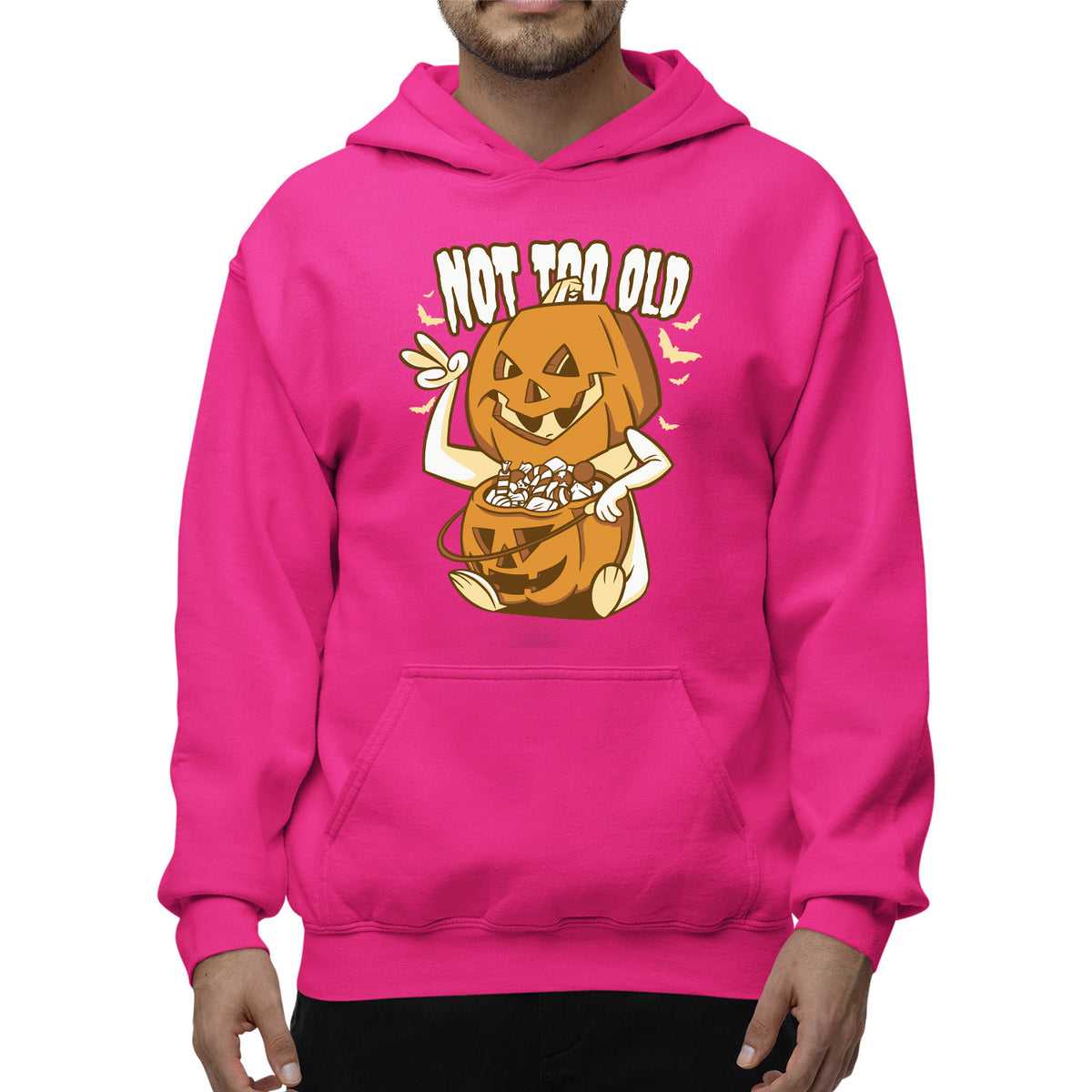 Not Too Old Pumpkin Unisex Adult Pullover Hoodie | Premium Halloween Clothing