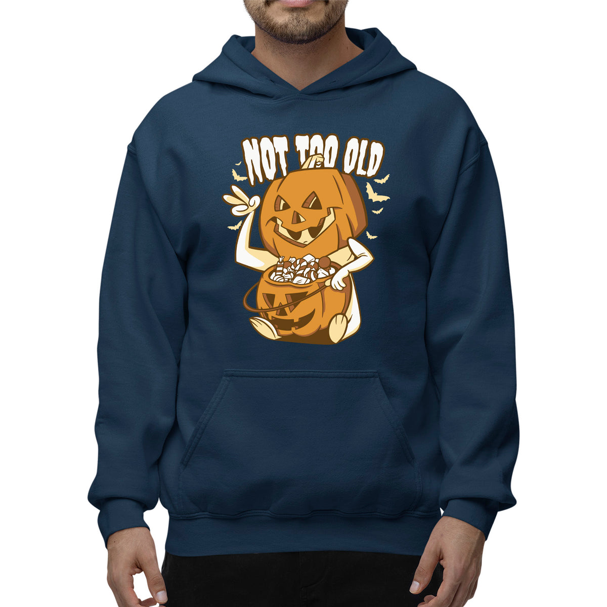 Not Too Old Pumpkin Unisex Adult Pullover Hoodie | Premium Halloween Clothing