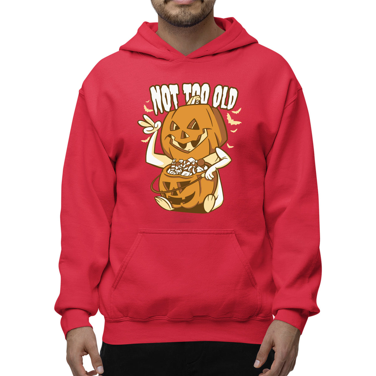 Not Too Old Pumpkin Unisex Adult Pullover Hoodie | Premium Halloween Clothing