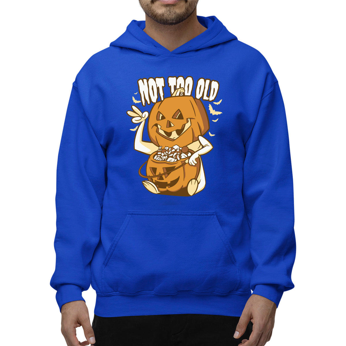 Not Too Old Pumpkin Unisex Adult Pullover Hoodie | Premium Halloween Clothing