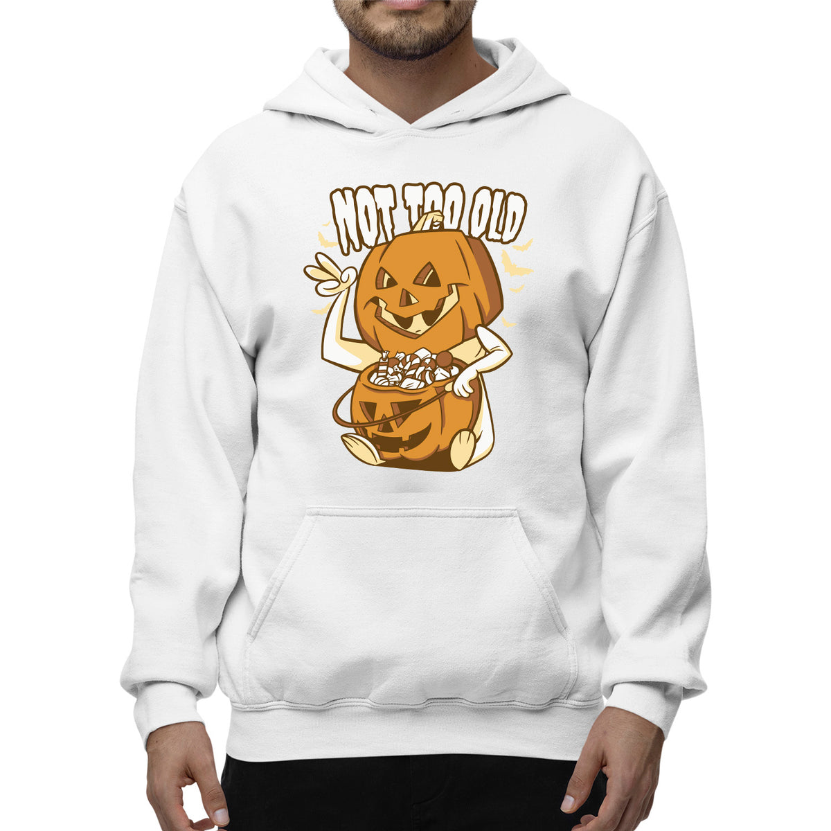 Not Too Old Pumpkin Unisex Adult Pullover Hoodie | Premium Halloween Clothing