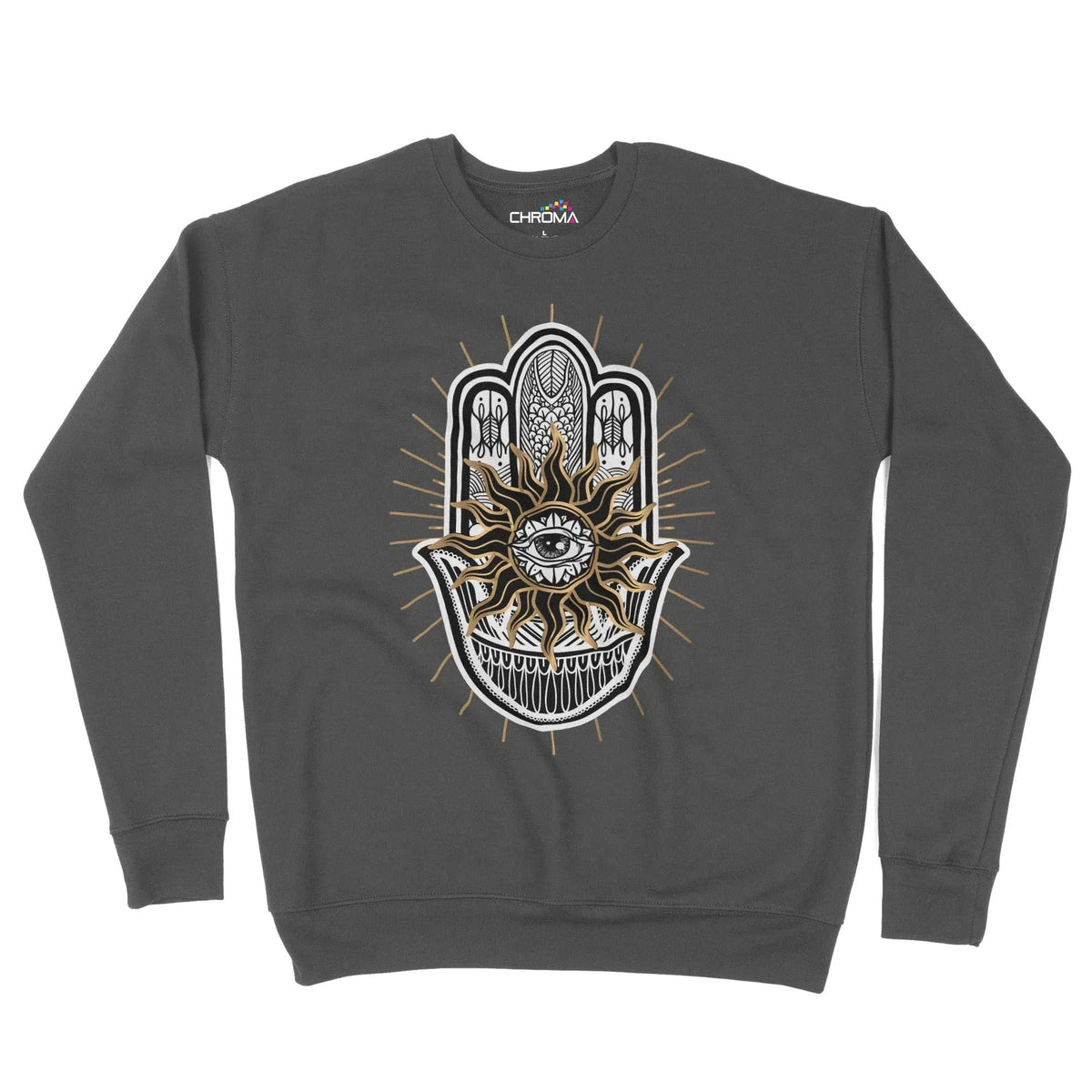 Hamsa Hand Evil Eye Unisex Adult Sweatshirt Chroma Clothing