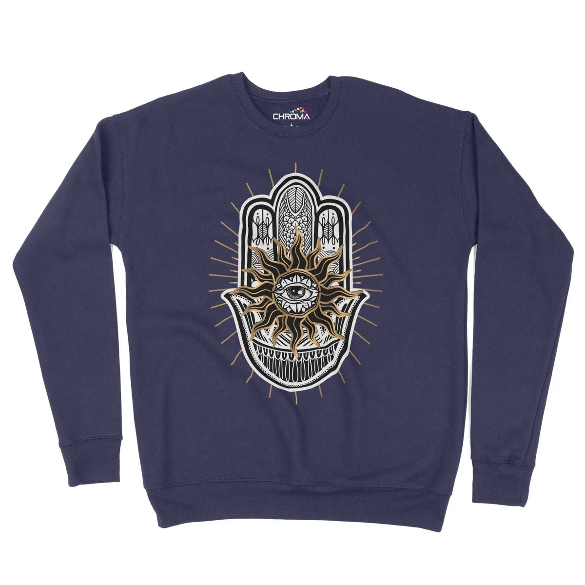 Hamsa Hand Evil Eye Unisex Adult Sweatshirt Chroma Clothing