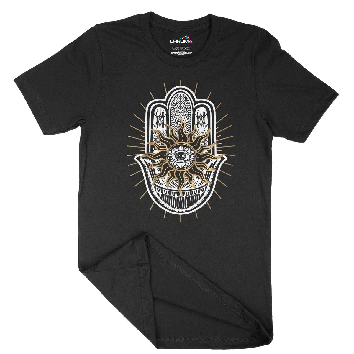 Hamsa Hand Evil Eye Unisex Adult T-Shirt Chroma Clothing