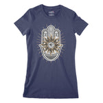 Hamsa Hand Evil Eye Women's Classic Fitted T-Shirt Chroma Clothing