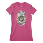 Hamsa Hand Evil Eye Women's Classic Fitted T-Shirt Chroma Clothing