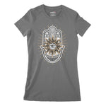 Hamsa Hand Evil Eye Women's Classic Fitted T-Shirt Chroma Clothing