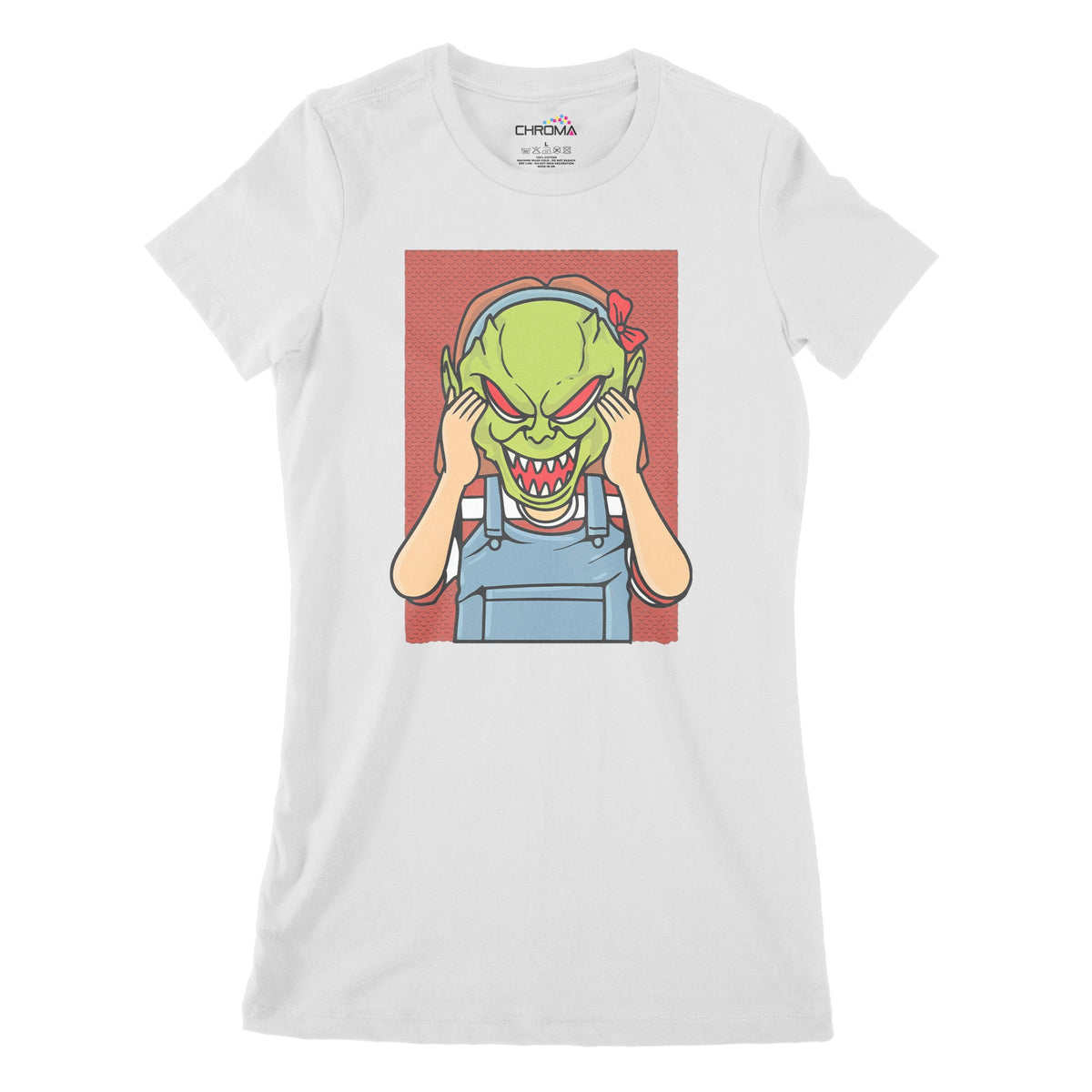 Horror Kid Women's Classic Fitted T-Shirt | Premium Halloween Clothing Chroma Clothing