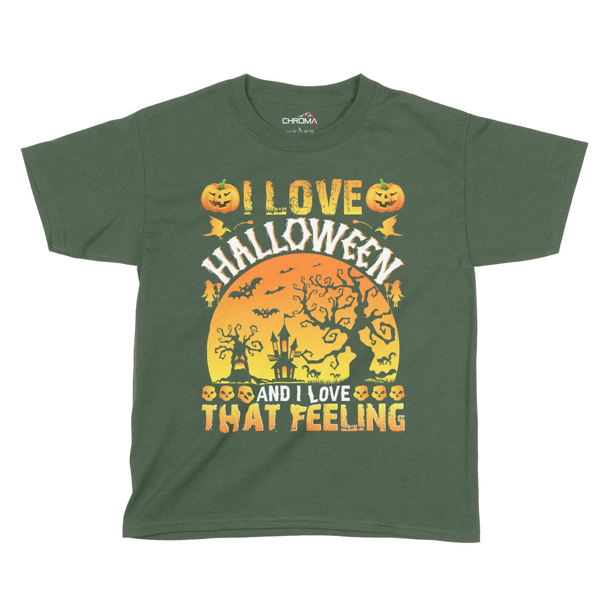 I Love Halloween Kids T-Shirt | Premium Halloween Clothing Chroma Clothing