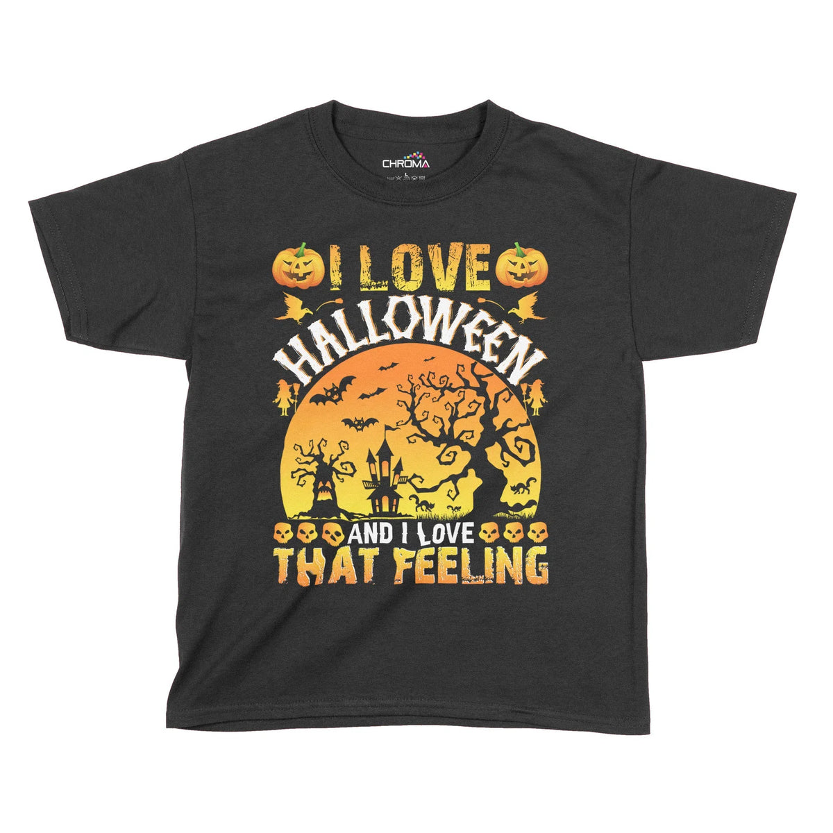 I Love Halloween Kids T-Shirt | Premium Halloween Clothing Chroma Clothing