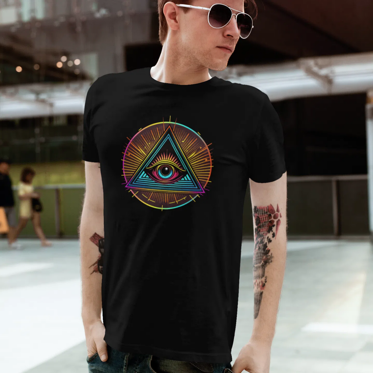 Illuminati Eye Of God Unisex Adult T-Shirt Chroma Clothing