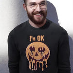 I'M Ok Melting Pumpkin Halloween Unisex Adult Sweatshirt | Premium Hal Chroma Clothing
